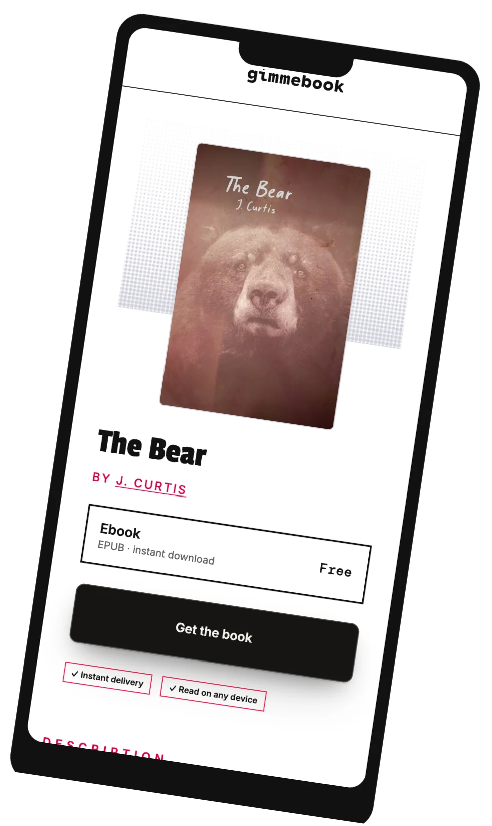 The Bear book page shown on a phone