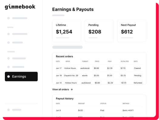 Step 3 mockup: dashboard get paid view